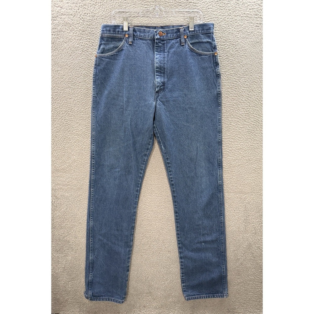 Vintage Wrangler Jeans Mens 36x36 Blue Cowboy Cut Original Fit Made In USA 13MWZ